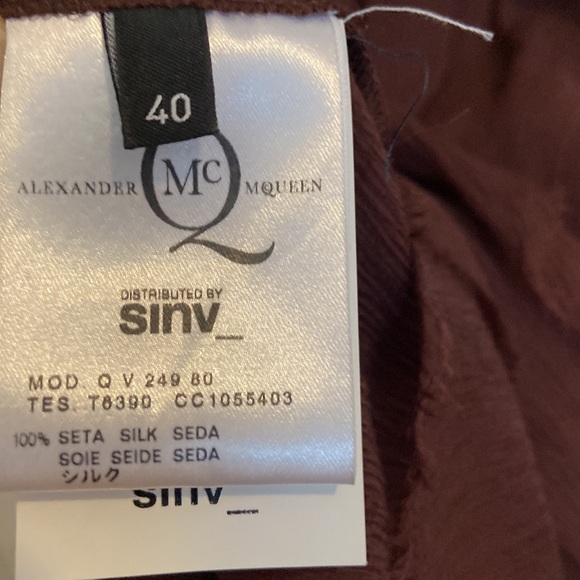 Alexander McQueen burgundy silk chiffon dress - Picture 7 of 7